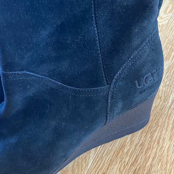 UGG Black Suede Wedges High Boots - Picture 3 of 8